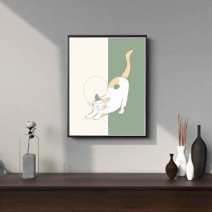 poster de coração de gato