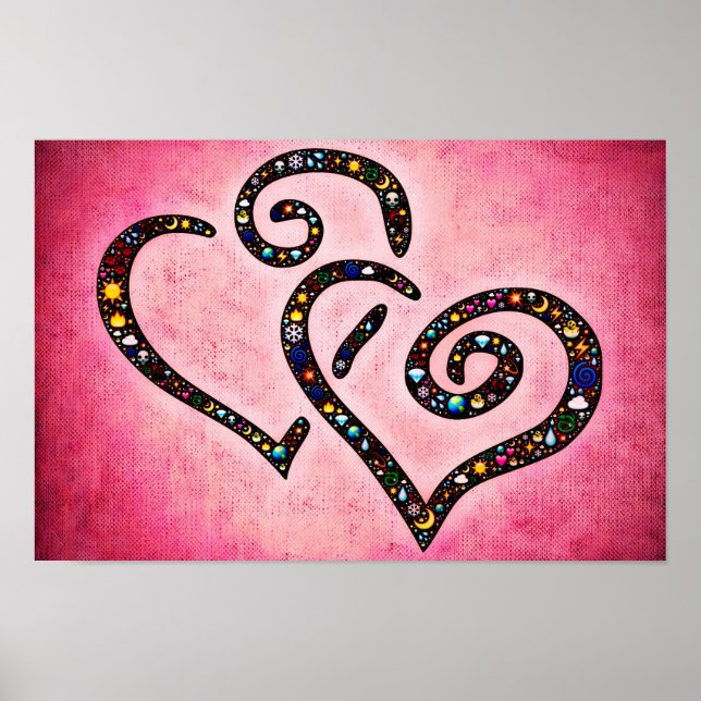 Poster de Coração Rosa (Frente)