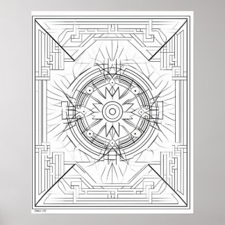 Poster de Corante Geométrico de Mandala para Adult