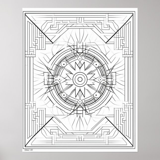 Poster de Corante Geométrico de Mandala para Adult (Frente)