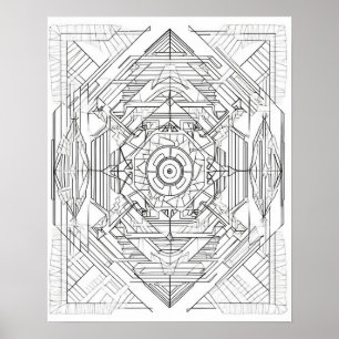 Poster de Corante Geométrico de Mandala para Adult