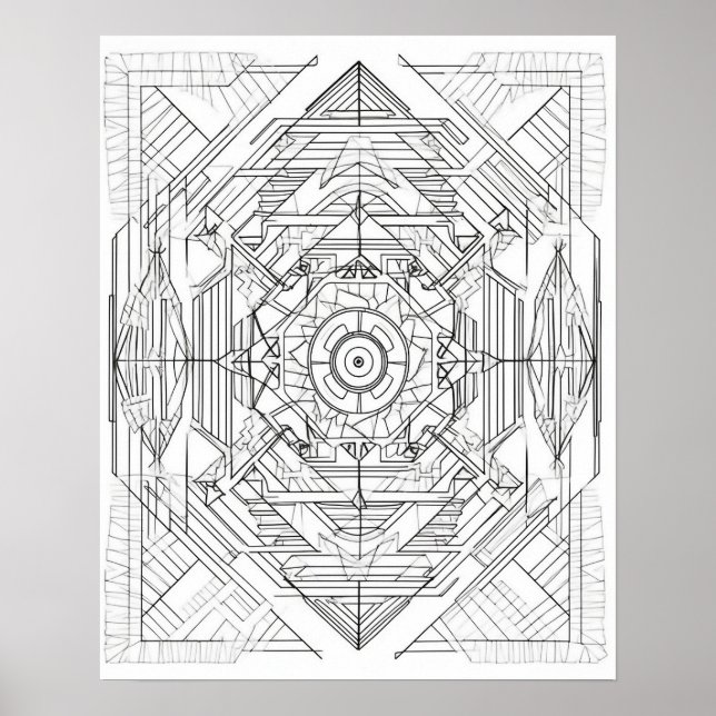 Poster de Corante Geométrico de Mandala para Adult (Frente)