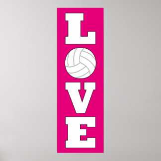 Poster de Cores Personalizadas de Amor de Voleibol