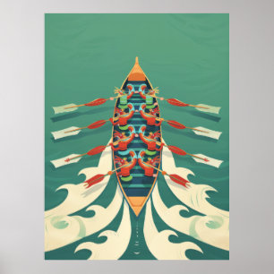 Poster de Corrida de Barcos Dragões Vibrantes