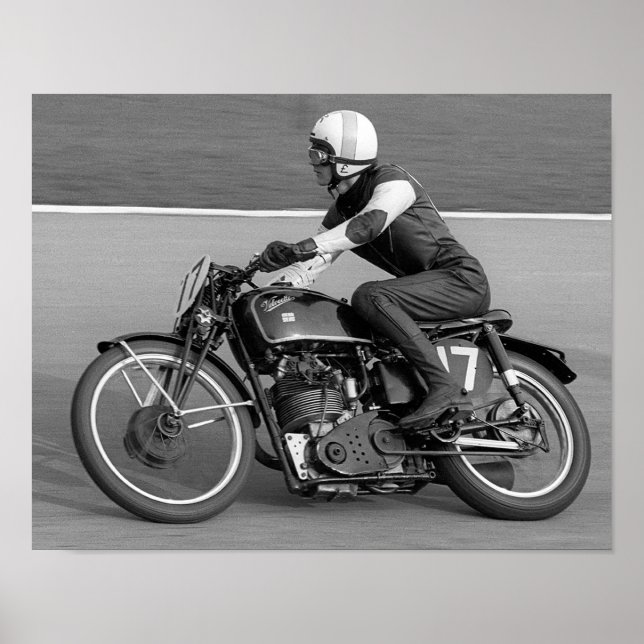 Poster de Corrida de Motociclismo Vintage (Frente)