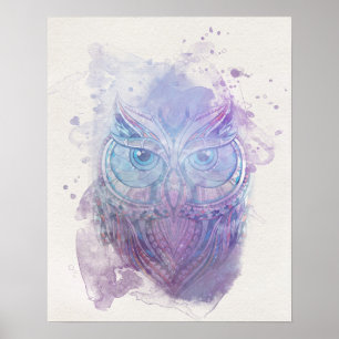 Poster de Coruja de Aquarela