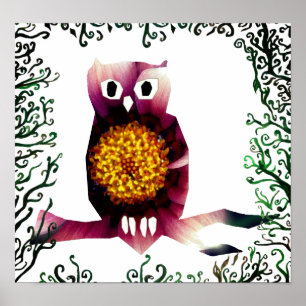 Poster de Coruja Floral