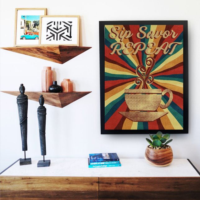 Poster de Cota do Café Retroativo - Repetição de P (Criador carregado)