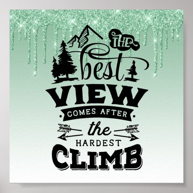 Poster de Cotação Inspiracional Glitter de Drill V (Frente)