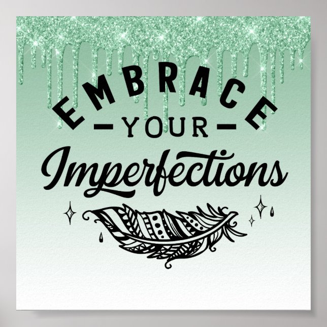 Poster de Cotação Inspiracional Glitter de Drill V (Frente)