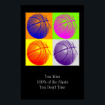 Poster de Cotação Motivacional de Pop de Quatro Co<br><div class="desc">Eu Adoro Este Jogo. Esportes populares - Imagem de bola de basquete.</div>