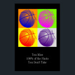 Poster de Cotação Motivacional de Pop de Quatro Co<br><div class="desc">Eu Adoro Este Jogo. Esportes populares - Imagem de bola de basquete.</div>