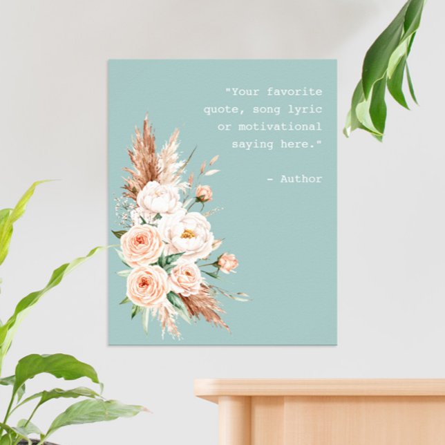 Poster de Cotação Personalizada Floral de Cor de Á (Criador carregado)