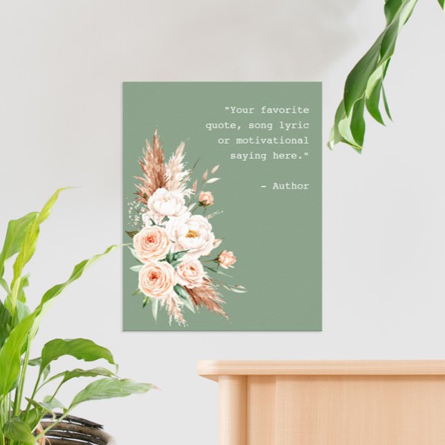 Poster de Cotação Personalizada Floral de Cor de Á (Criador carregado)