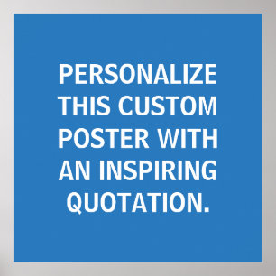 Poster de Cotação Personalizada, inspirador, azul 