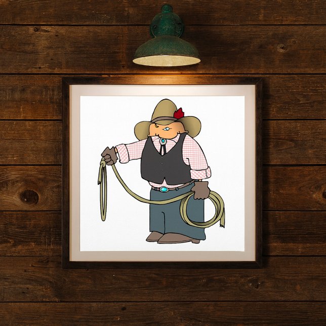 Poster de Cowboy Segurando um Laço (Criador carregado)