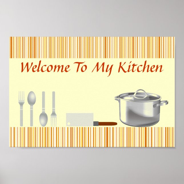 Poster de Cozinha com Gelado Laranja (Frente)