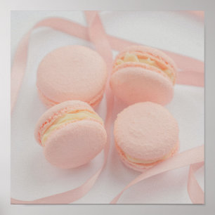 Poster de cozinha de Macarons Doce Rosa Macarões