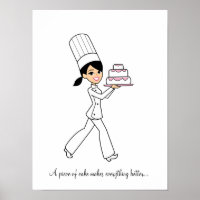 Poster de cozinheira de cozinha