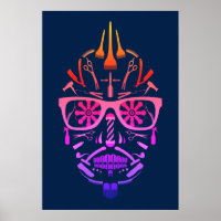 poster de crânio de açúcar em barbearia