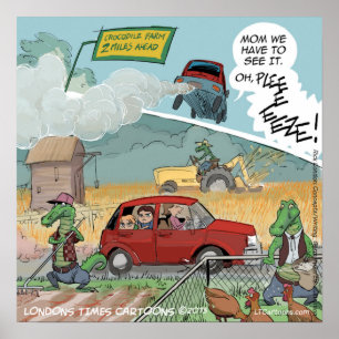 Poster de crocodilo engraçado