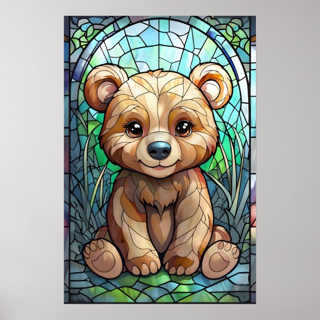 Poster de Cubo de Urso de Vidro Estreito - Woodlan (Frente)
