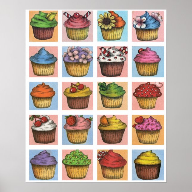 Poster de cupcake (Escala Média) (Frente)