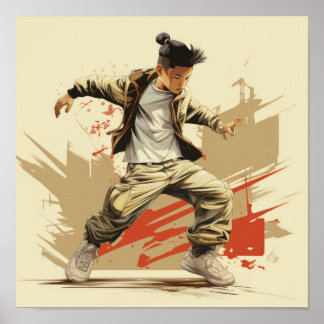 Poster de dança com Salto de anca chinês - Intimid
