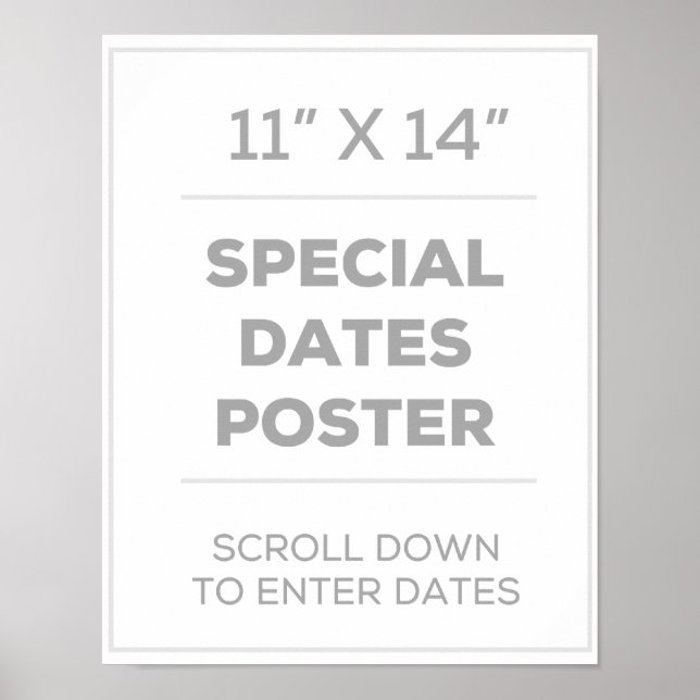 poster de datas especiais de 11" x 14" (Frente)