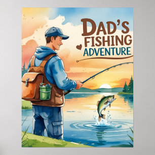 Poster de de de Aquarela de Pesca da Empresa de P