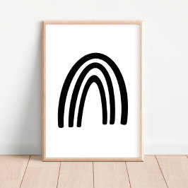 Poster de decoração de artesão do arco-íris preto/