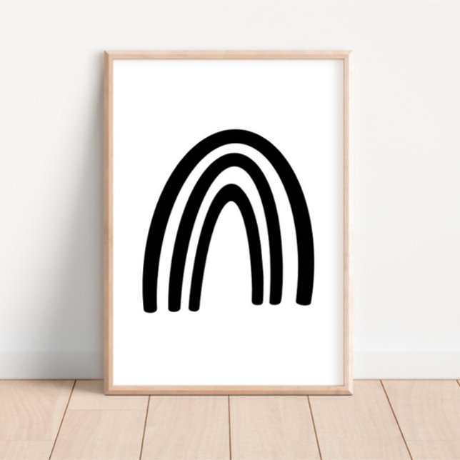 Poster de decoração de artesão do arco-íris preto/ (Criador carregado)