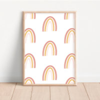 Poster de decoração de infantários rosa/Dourado