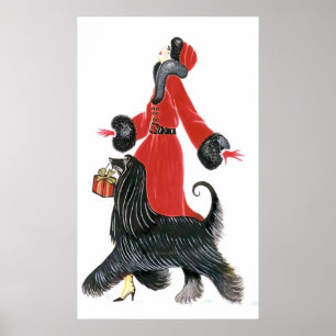 Poster de decoração de natais vintages retrorrefle