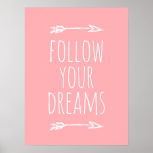 Poster de Decoração de Quarto de Crianças Rosa Sig
