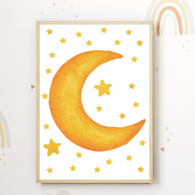 Pôster de decoração infantil com luas e estrelas p (Criador carregado)