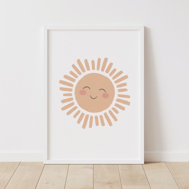 Poster de decoração neutra do sol feliz (Criador carregado)