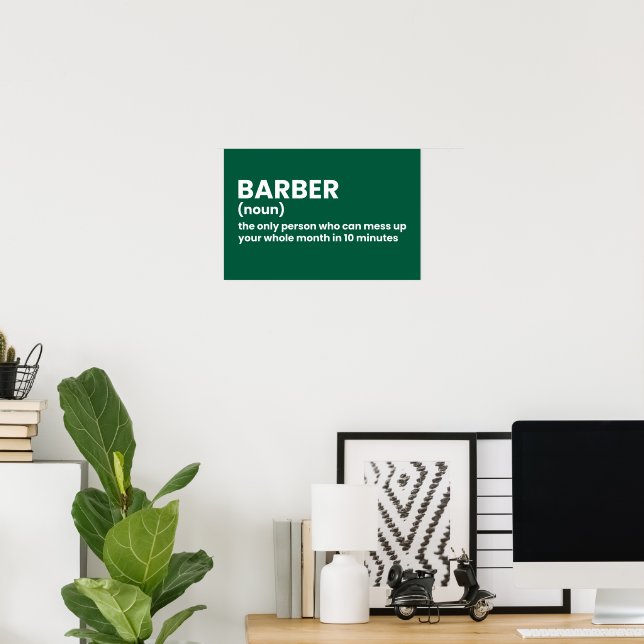 Poster de Definição de Barber Engraçado Clássico (Escritório em casa)