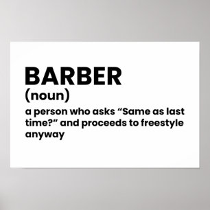 Poster de Definição Engraçado do Compro Barber