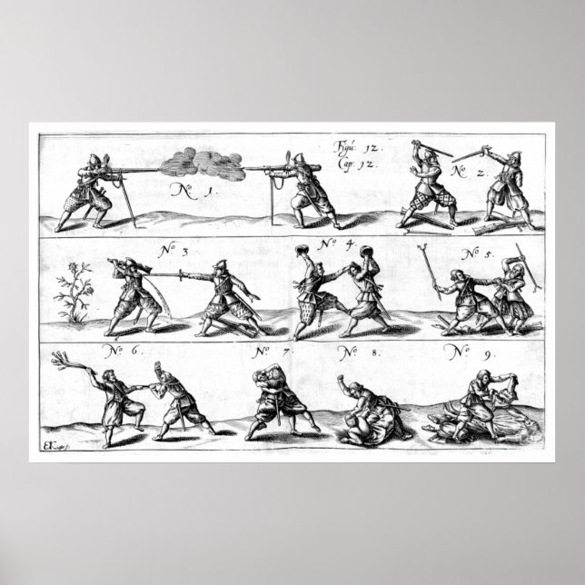 poster de demonstração de combate manual (Frente)