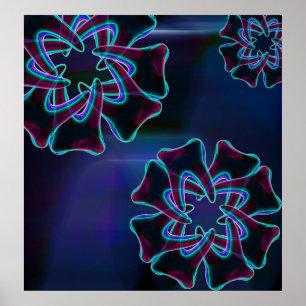 Poster de Dentista Ortodontista Azul-Flor-Dente