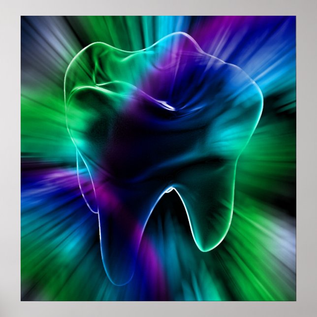 Poster de Dentista Ortodontista Azul Shimmering (Frente)
