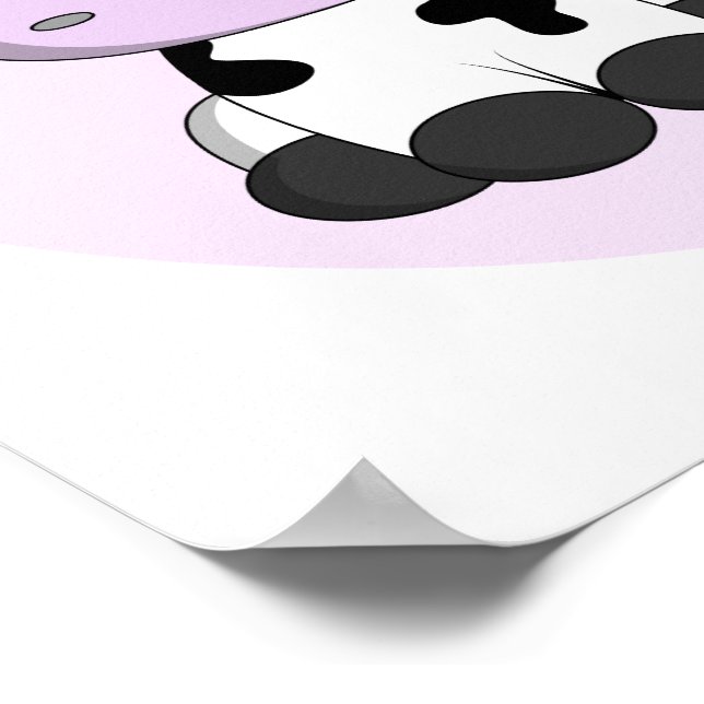 Pôster em tela de desenho de panda fofo para berçário, impressão