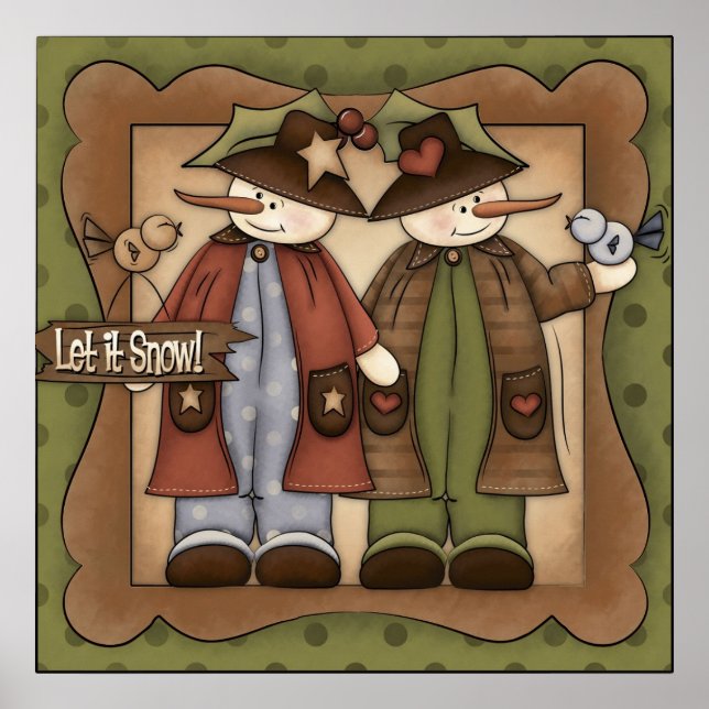 Poster de desenho animado do Natal Snowman Holiday (Frente)