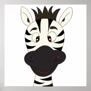Poster de desenho animado Zebra
