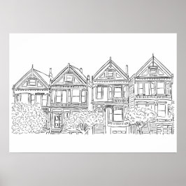 Poster de desenho das damas pintadas em São Franci