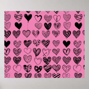 Poster de Desenho de Carroçaria Preta Adorável