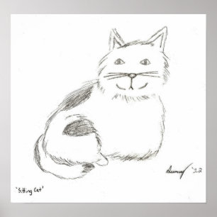 Poster de desenho do gatinho