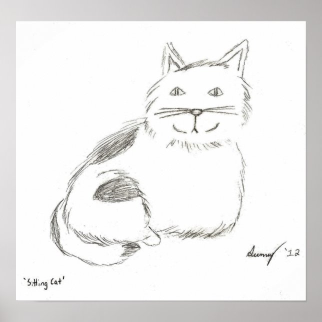 Poster de desenho do gatinho (Frente)