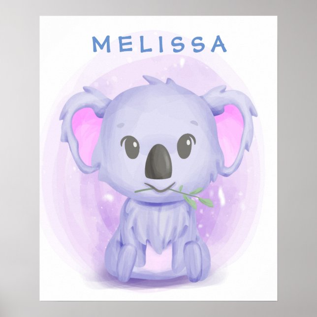 Poster de desenho personalizado Baby Koala 001 (Frente)
